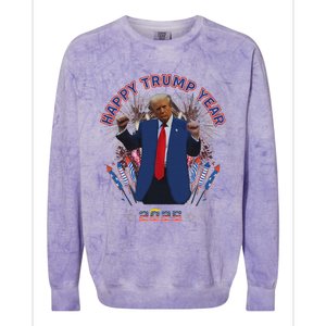 Happy New Year Party 2025 Trump 2024 Take America Back Colorblast Crewneck Sweatshirt