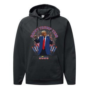 Happy New Year Party 2025 Trump 2024 Take America Back Performance Fleece Hoodie