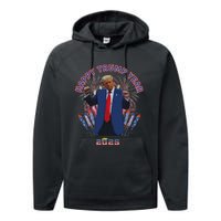 Happy New Year Party 2025 Trump 2024 Take America Back Performance Fleece Hoodie