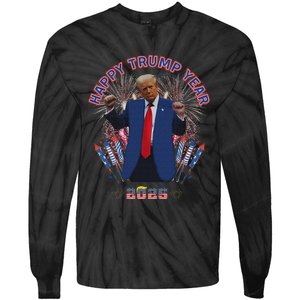 Happy New Year Party 2025 Trump 2024 Take America Back Tie-Dye Long Sleeve Shirt