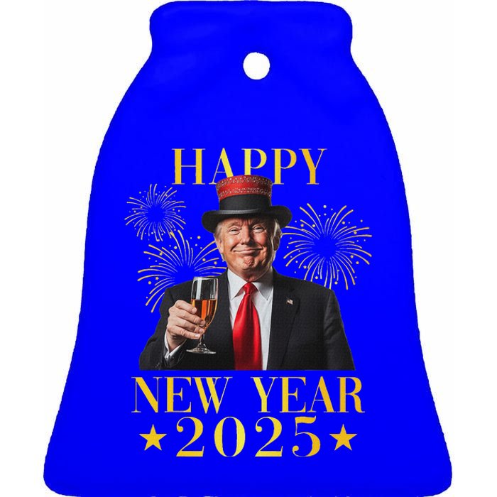 Happy New Year 2025 Ceramic Bell Ornament