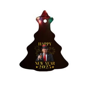 Happy New Year 2025 Ceramic Tree Ornament