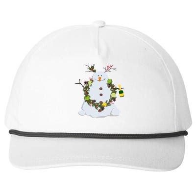 Happy New Year Funny Snow Ugly Christmas Sweater Russian Gift Snapback Five-Panel Rope Hat