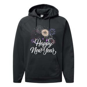 Happy New Year 2025 Fireworks New YearS Eve Party Countdown Performance Fleece Hoodie