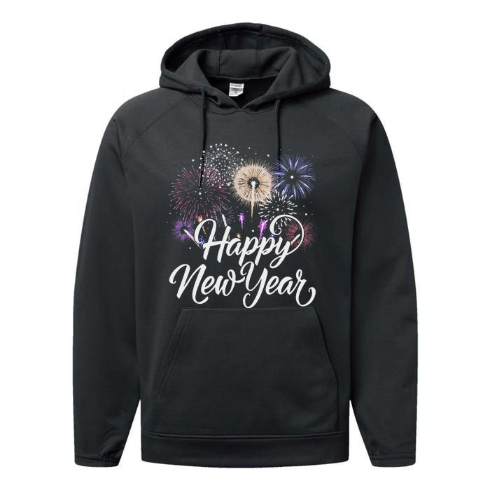 Happy New Year 2025 Fireworks New YearS Eve Party Countdown Performance Fleece Hoodie