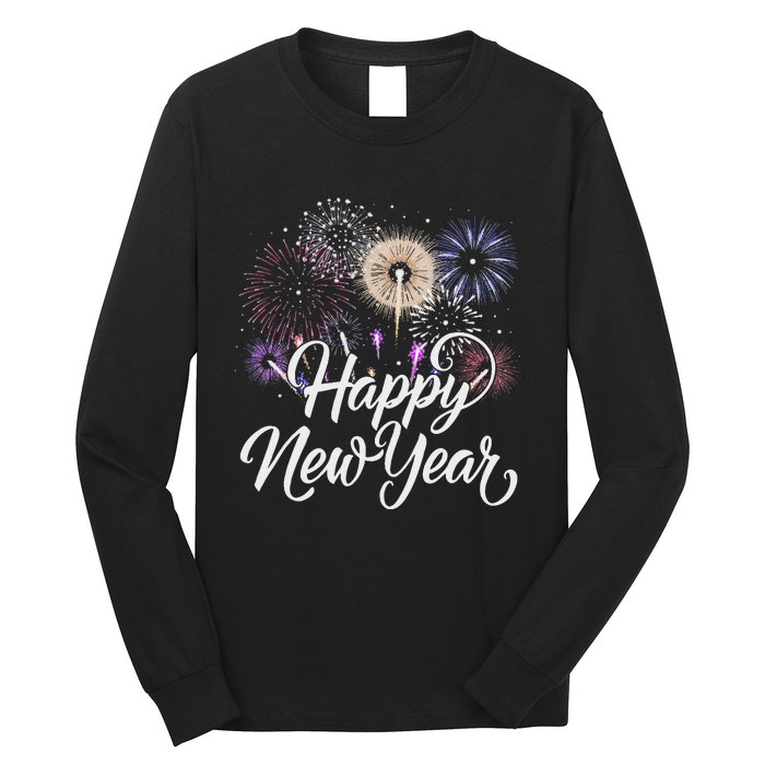 Happy New Year 2025 Fireworks New YearS Eve Party Countdown Long Sleeve Shirt