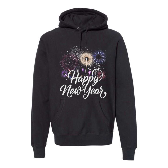 Happy New Year 2025 Fireworks New YearS Eve Party Countdown Premium Hoodie