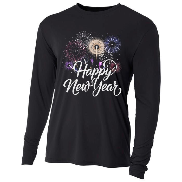 Happy New Year 2025 Fireworks New YearS Eve Party Countdown Cooling Performance Long Sleeve Crew