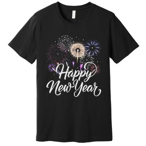 Happy New Year 2025 Fireworks New YearS Eve Party Countdown Premium T-Shirt