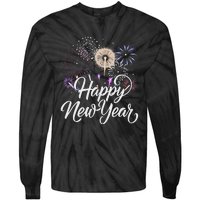 Happy New Year 2025 Fireworks New YearS Eve Party Countdown Tie-Dye Long Sleeve Shirt