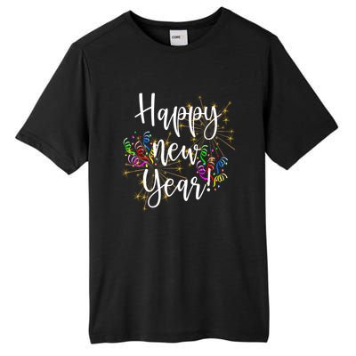 Happy New Year Day Eve Party Fireworks Confetti Costume Fun Gift Tall Fusion ChromaSoft Performance T-Shirt