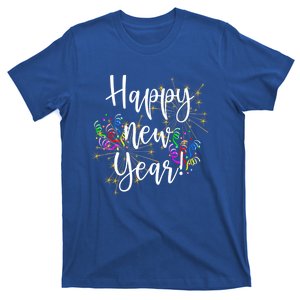 Happy New Year Day Eve Party Fireworks Confetti Costume Fun Gift T-Shirt