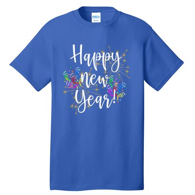 Happy New Year Day Eve Party Fireworks Confetti Costume Fun Gift Tall T-Shirt