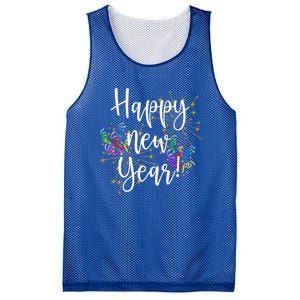 Happy New Year Day Eve Party Fireworks Confetti Costume Fun Gift Mesh Reversible Basketball Jersey Tank