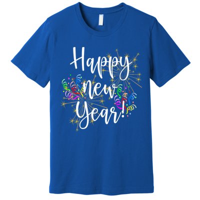 Happy New Year Day Eve Party Fireworks Confetti Costume Fun Gift Premium T-Shirt