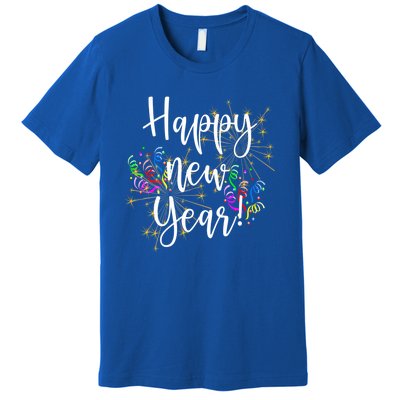 Happy New Year Day Eve Party Fireworks Confetti Costume Fun Gift Premium T-Shirt