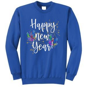 Happy New Year Day Eve Party Fireworks Confetti Costume Fun Gift Tall Sweatshirt