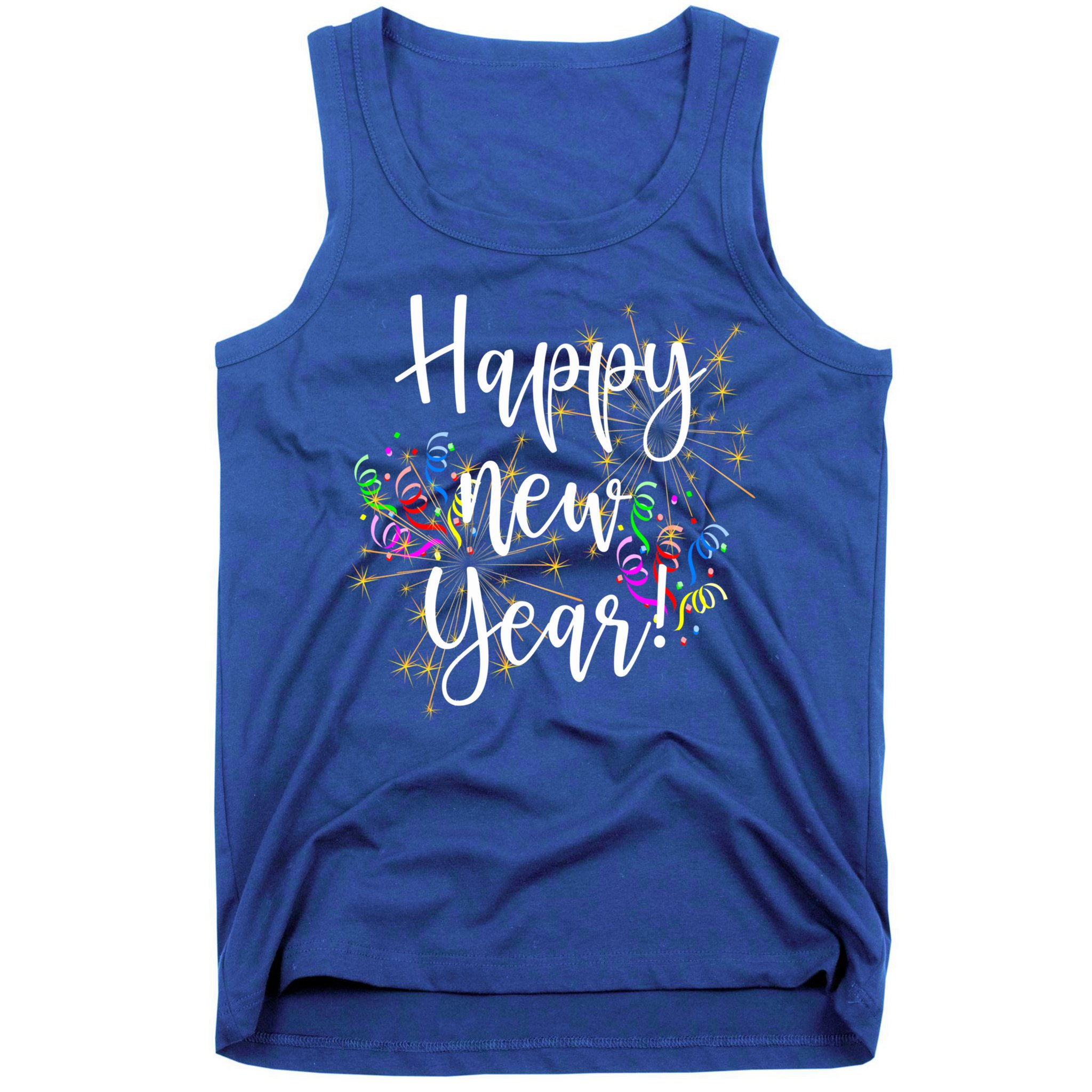 Happy New Year Day Eve Party Fireworks Confetti Costume Fun Gift Tank Top