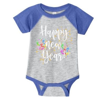 Happy New Year Day Eve Party Fireworks Confetti Costume Fun Gift Infant Baby Jersey Bodysuit