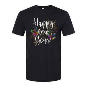 Happy New Year Day Eve Party Fireworks Confetti Costume Fun Gift Softstyle CVC T-Shirt