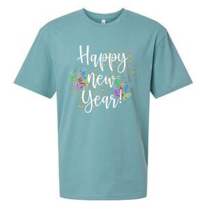 Happy New Year Day Eve Party Fireworks Confetti Costume Fun Gift Sueded Cloud Jersey T-Shirt