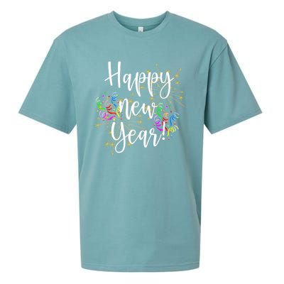 Happy New Year Day Eve Party Fireworks Confetti Costume Fun Gift Sueded Cloud Jersey T-Shirt