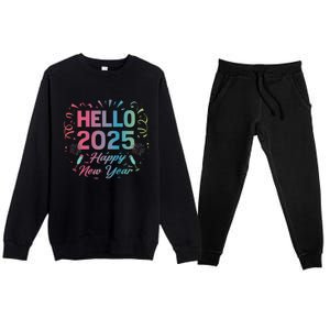 Happy New Year 2025 New Year Party Matching Family Premium Crewneck Sweatsuit Set