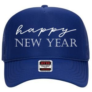 Happy New Year Happy New Year Cute Gift High Crown Mesh Back Trucker Hat