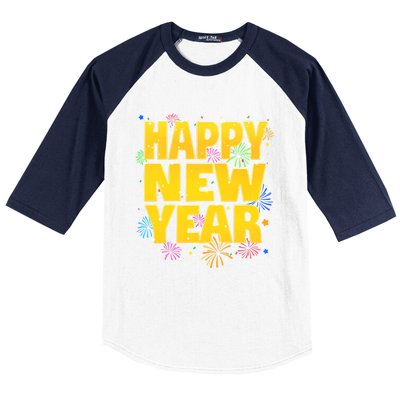 Happy New Year New Years Eve Gift Baseball Sleeve Shirt