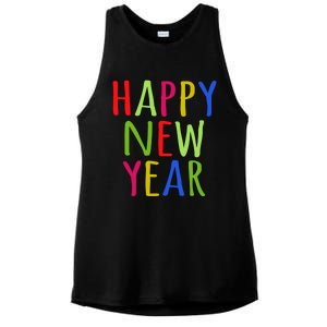 Happy New Year New Years Eve Party Gift Ladies PosiCharge Tri-Blend Wicking Tank