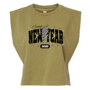 Happy New Year 2025 Funny Matching Group Family Team Garment-Dyed Women's Muscle Tee