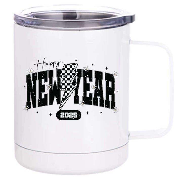 Happy New Year 2025 Funny Matching Group Family Team 12 oz Stainless Steel Tumbler Cup