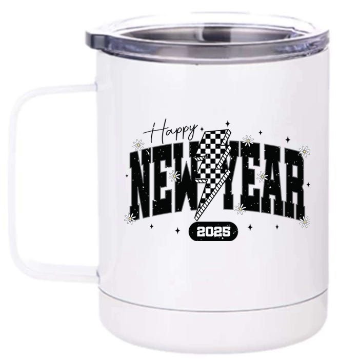 Happy New Year 2025 Funny Matching Group Family Team 12 oz Stainless Steel Tumbler Cup