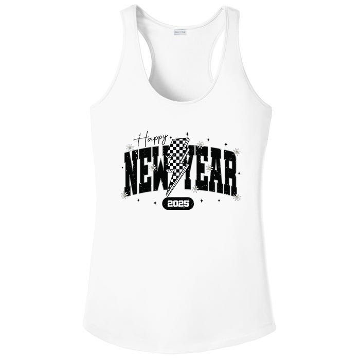 Happy New Year 2025 Funny Matching Group Family Team Ladies PosiCharge Competitor Racerback Tank