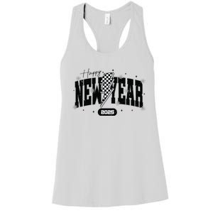 Happy New Year 2025 Funny Matching Group Family Team Women's Racerback Tank