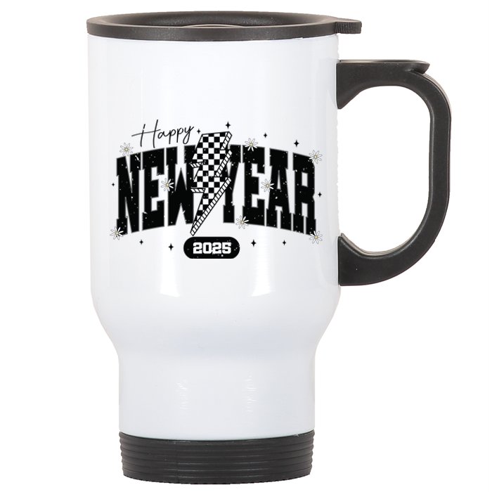 Happy New Year 2025 Funny Matching Group Family Team Stainless Steel Travel Mug