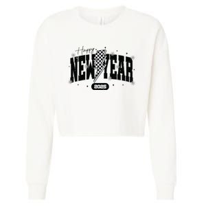 Happy New Year 2025 Funny Matching Group Family Team Cropped Pullover Crew