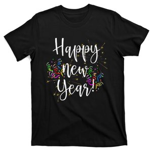 Happy New Year Day Eve Party Fireworks Confetti Costume T-Shirt