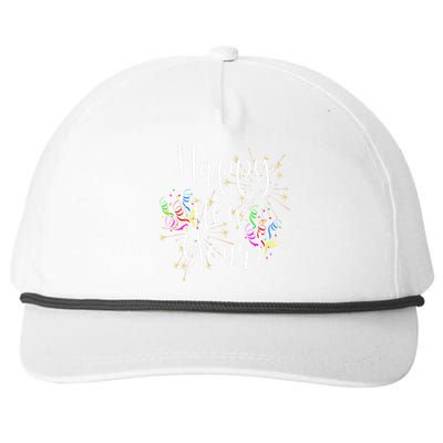 Happy New Year Day Eve Party Fireworks Confetti Costume Snapback Five-Panel Rope Hat