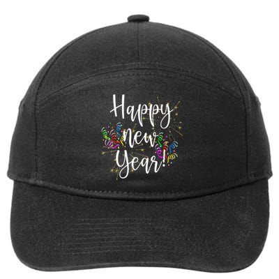 Happy New Year Day Eve Party Fireworks Confetti Costume 7-Panel Snapback Hat