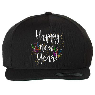 Happy New Year Day Eve Party Fireworks Confetti Costume Wool Snapback Cap