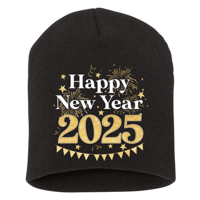 Happy New Year Party Loading 2025 Family Matching Fireworks Short Acrylic Beanie