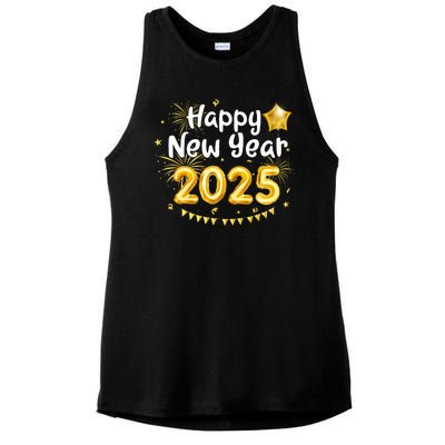 Happy New Year 2025 Family Reunion Party New Year Eve Ladies PosiCharge Tri-Blend Wicking Tank