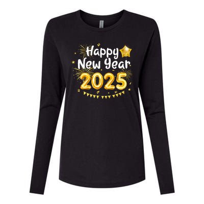 Happy New Year 2025 Family Reunion Party New Year Eve Womens Cotton Relaxed Long Sleeve T-Shirt