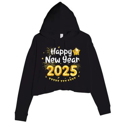 Happy New Year 2025 Family Reunion Party New Year Eve Crop Fleece Hoodie