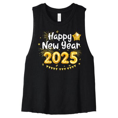 Happy New Year 2025 Family Reunion Party New Year Eve Women's Racerback Cropped Tank