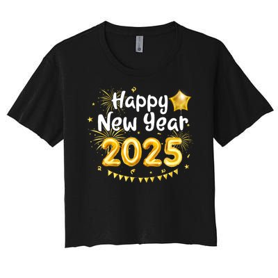 Happy New Year 2025 Family Reunion Party New Year Eve Women's Crop Top Tee