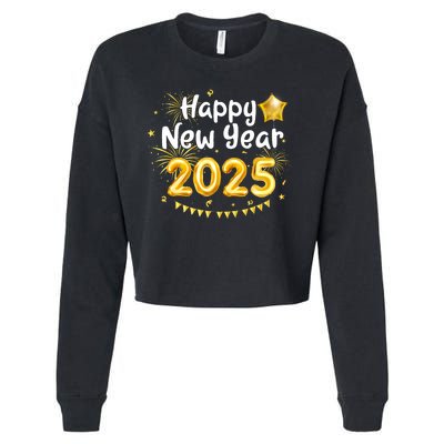 Happy New Year 2025 Family Reunion Party New Year Eve Cropped Pullover Crew