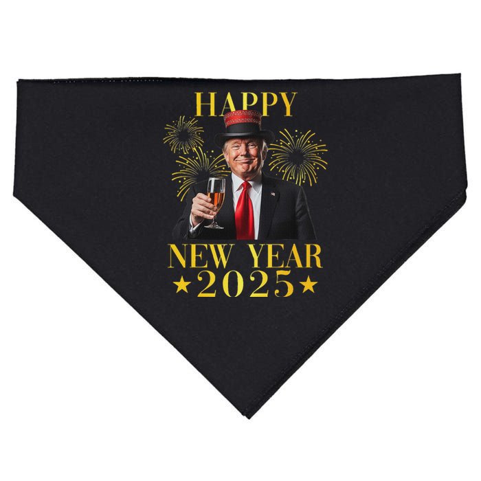 Happy New Year 2025 Funny Trump New Year New America USA-Made Doggie Bandana