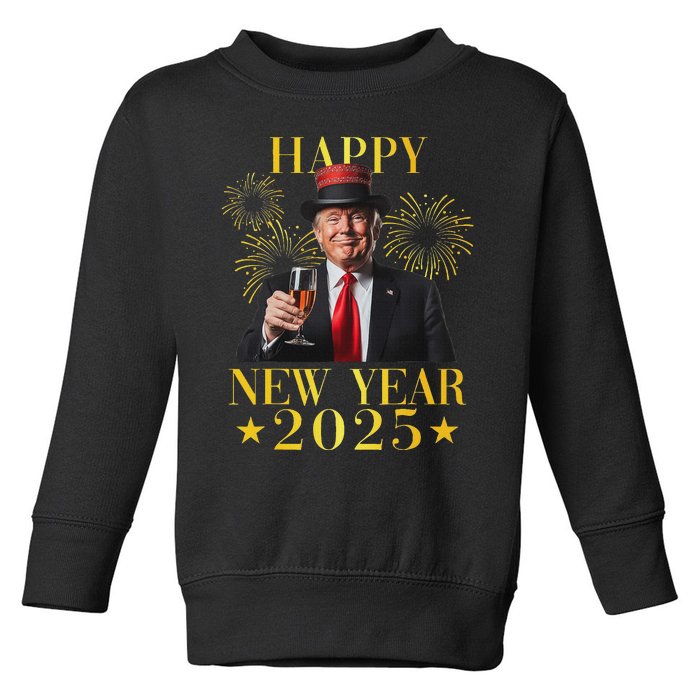 Happy New Year 2025 Funny Trump New Year New America Toddler Sweatshirt